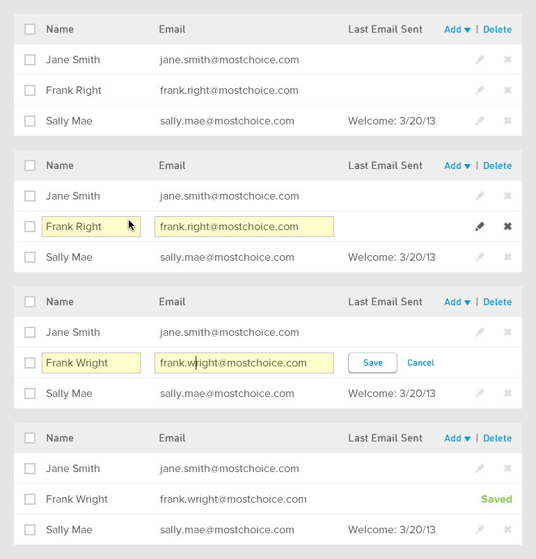 eHealth Personal Exchange, showing employee management interface