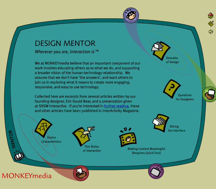 MONKEYmedia’s website, showing the Mentor page