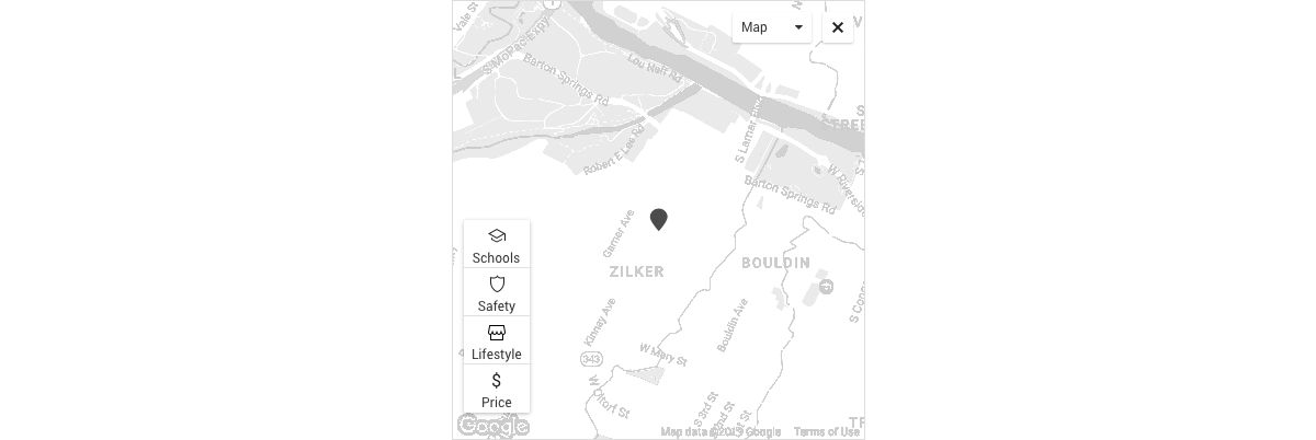 Adaptive map component for mobile devices, fullscreen mode